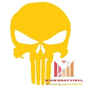 High Heat Duracoat Vinyl Stencil 1.5" x 2" - Hero Skull styling